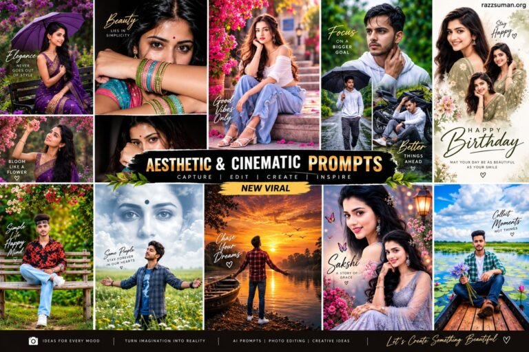 New Viral AI Aesthetic & Cinematic Editing Prompts for Boys, Girls & Couples New Viral AI Aesthetic & Cinematic Editing Prompts
